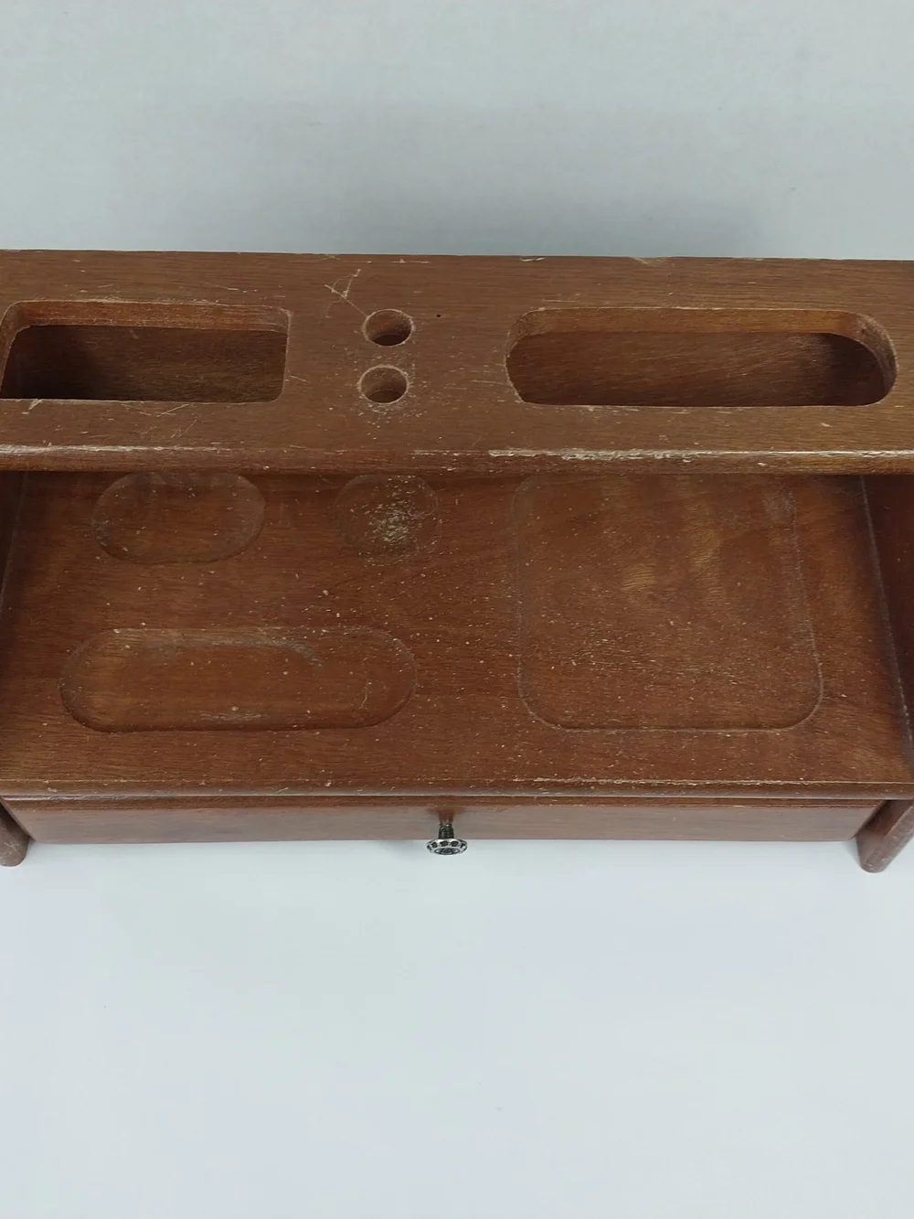 Wood Desk Secretary Pull Out Drawer Pen & Envelope Slots Organizer 10.5x5.5x5”